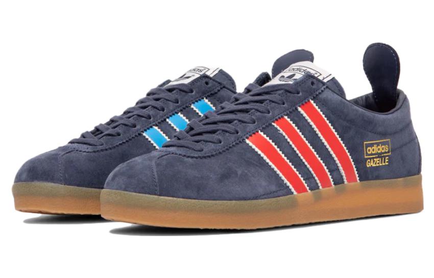 Lookbook アディダス オリジナルス ガゼル 赤青 HP3075