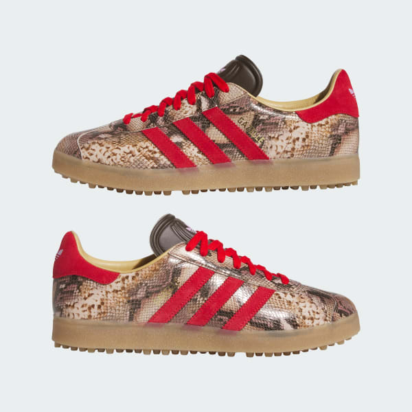 Sizing 아디다스 오리지널 가젤 골프 럭스 신발 프리러브드 브라운/스칼렛/블리스 라일락 JP7703