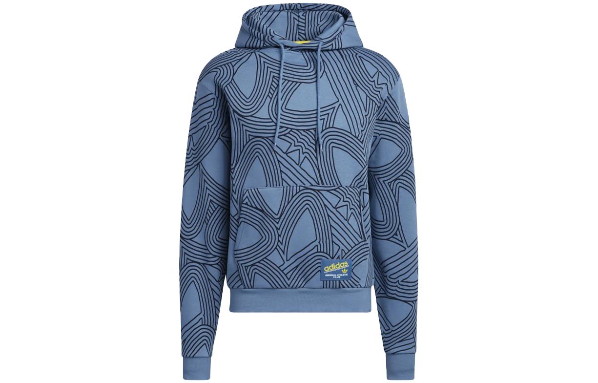 adidas Originals Geometric Pattern Pullover Hoodie Blue () HI2966