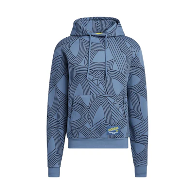 adidas Originals Geometric Pattern Pullover Hoodie Blue () HI2966