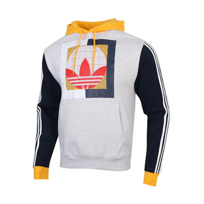 adidas Originals Globe HDY Colorblock Striped Logo Pullover Hoodie White GD2116