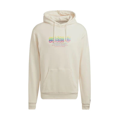 adidas Originals Gradient Logo Print Hoodie Pullover Off-White HK5149