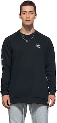Adidas Originals 圖案圓領黑色長袖運動衫 DP8576 1