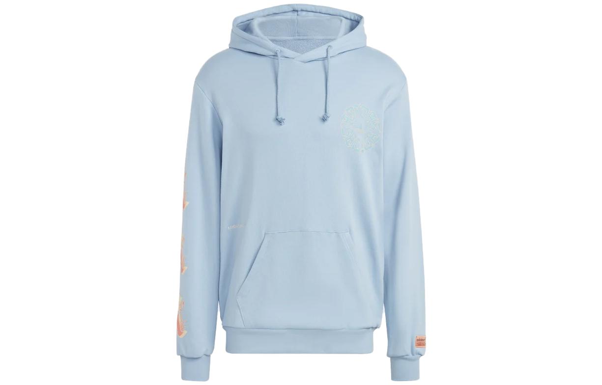 adidas Originals Graphic Glide Floral Hoodie Blue - Casual Sweatshirt IC5757