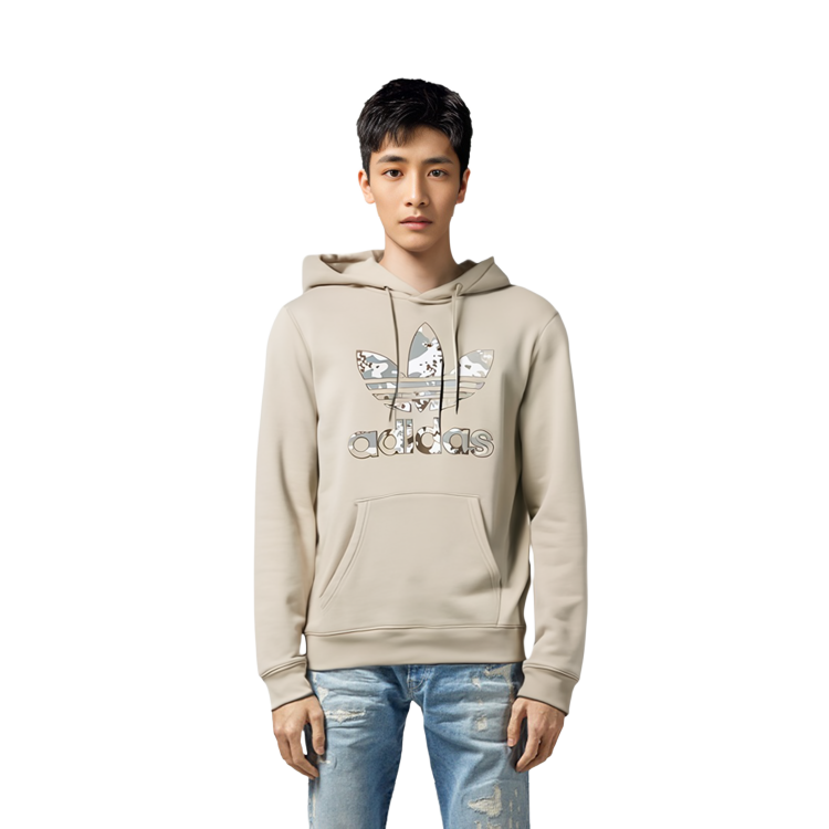 adidas Originals Graphics Camo Infill Logo Hoodie Beige for Men. IU4682 圖 7