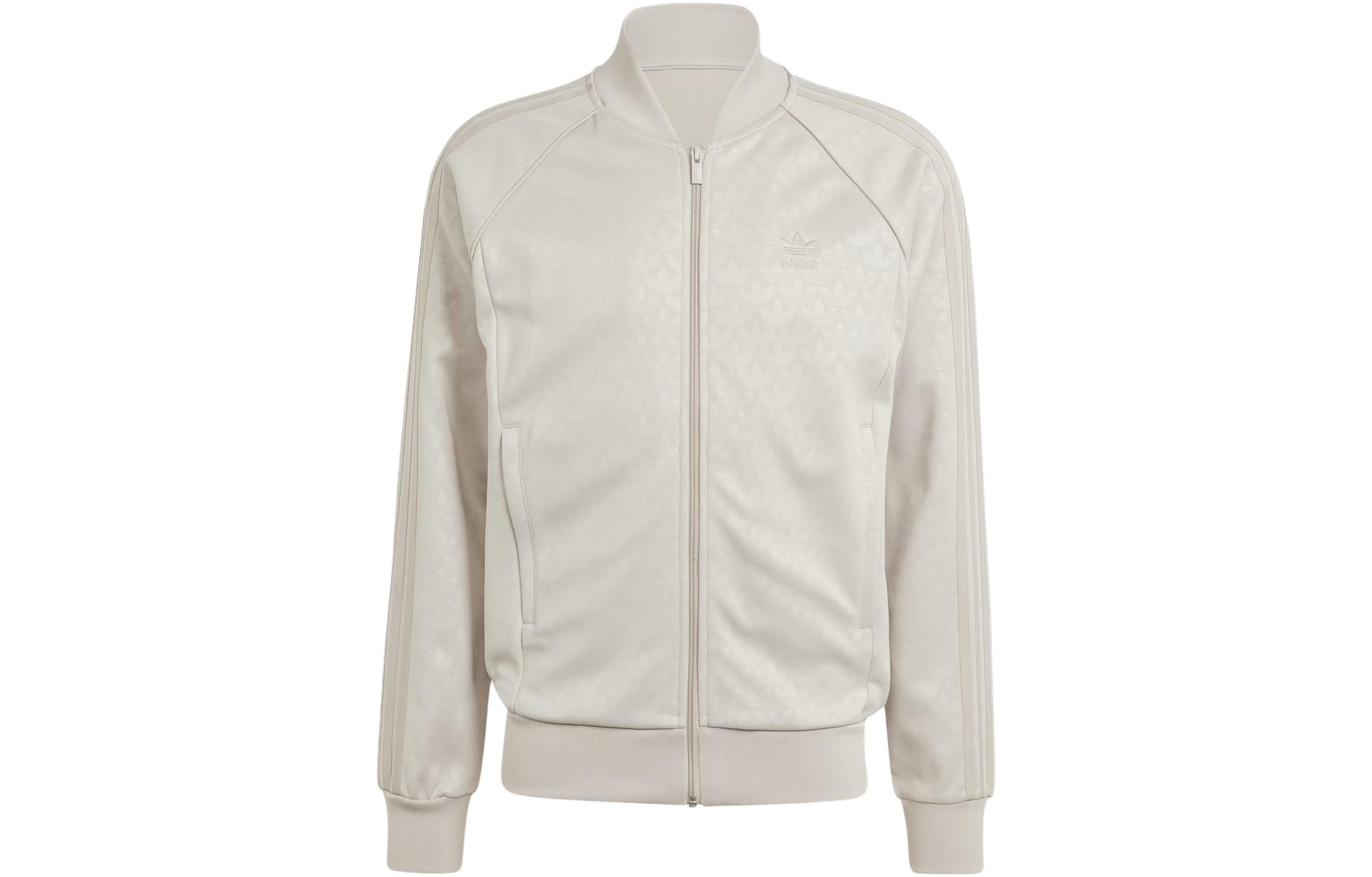 adidas Originals Graphics Monogram SST Track Jacket Beige Full-Print Logo IJ5688