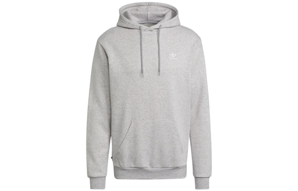 adidas Originals Gray Hoodie with Minimal Chest Logo HK7538