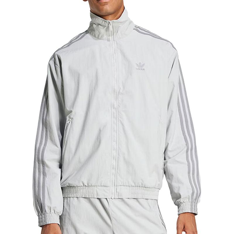 adidas Originals Gray Striped Long-Sleeve Track Jacket Casual Style JD0436 圖 3