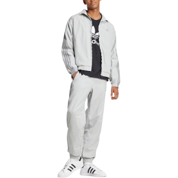 adidas Originals Gray Striped Long-Sleeve Track Jacket Casual Style JD0436 圖 5