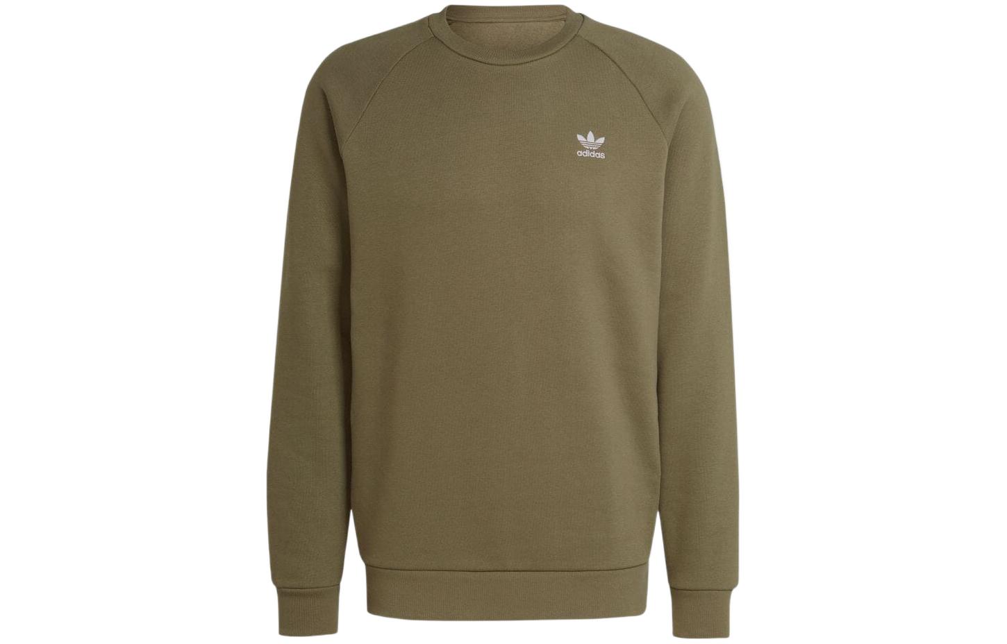 adidas Originals Green Crewneck Sweatshirt with Solid Logo Print IB1408