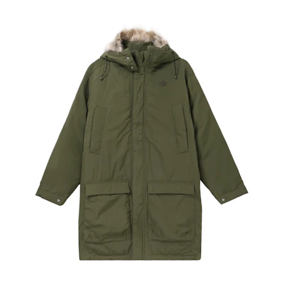 adidas Originals Green Down Fur Parka Winter Casual Sports Jacket GE1317
