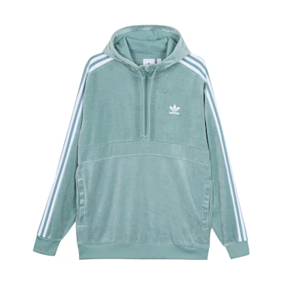 adidas Originals Green Half-Zip Pullover Hoodie DV1624