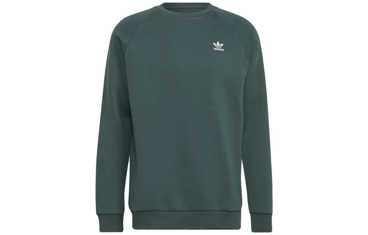adidas Originals Green Logo Printed Crewneck Sweatshirt Long Sleeve HJ7993