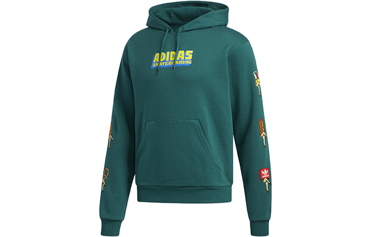 adidas Originals Green Logo Pullover Sweatshirt Casual Sportswear EC7335