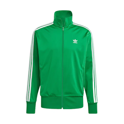 adidas Originals Green Retro Track Jacket with Striped Logo Design GN3512