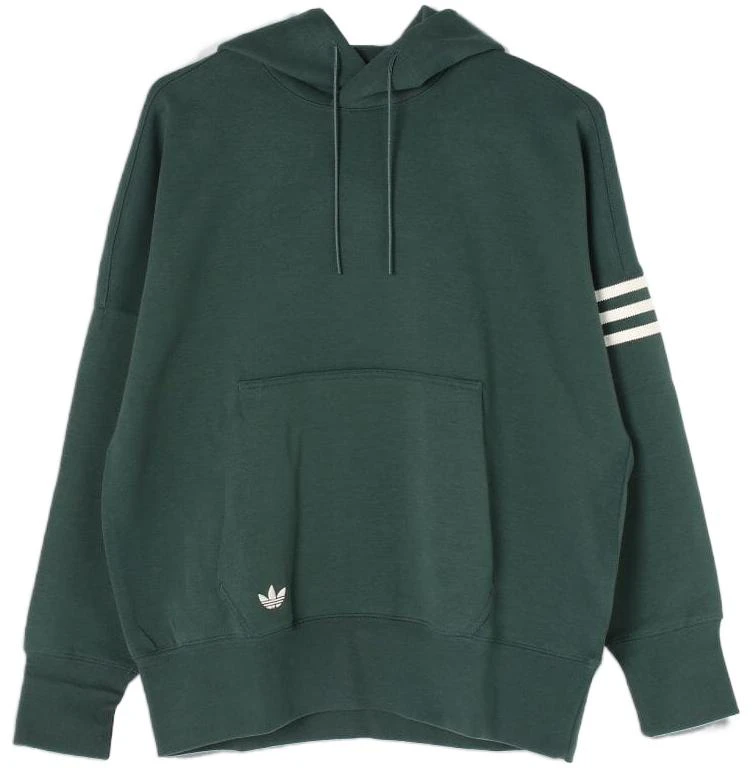 adidas-originals-green-trefoil-logo-striped-hoodie-unisex-long-sleeve-pullover-hr-8654