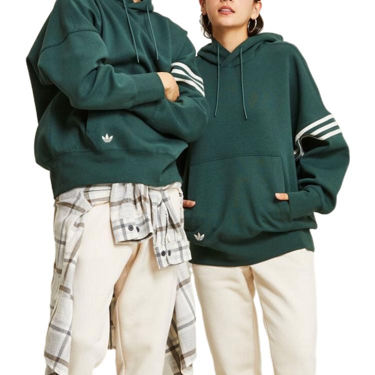 Purchase 아디다스 오리지널 삼엽초 로고 스트라이프 후드티 유니섹스 긴팔 풀오버 HR8654