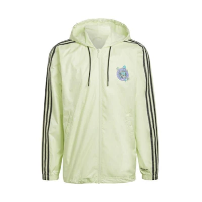 adidas Originals Green Zip-Up Striped Logo Hoodie Jacket HF4865