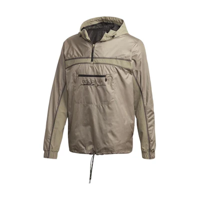 adidas Originals Grey Half-Zip Hoodie Jacket with Embroidered Logo GD9300