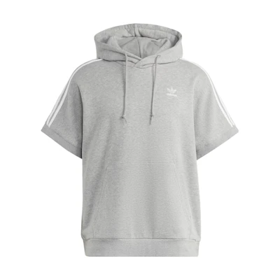 adidas Originals Grey Short-Sleeve Hoodie Sweatshirt Casual Solid Color IB9955