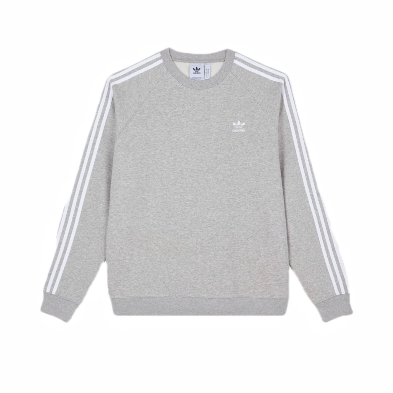 adidas Originals Grey Three Stripes Logo Crewneck Sweatshirt IM4514
