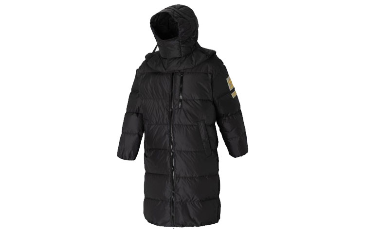 adidas Originals Heavy Fill Down Jacket Long Winter Coat Black Hooded H58055