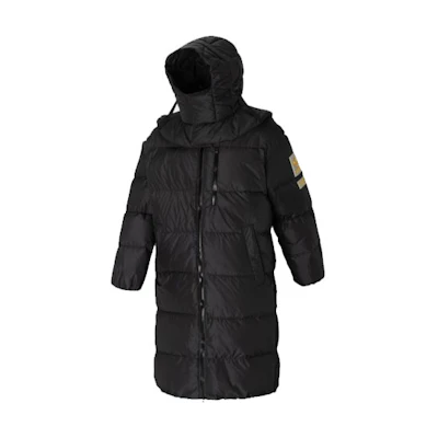 adidas Originals Heavy Fill Down Jacket Long Winter Coat Black Hooded H58055