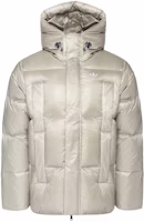 adidas Originals Heavyweight Down Puffer Jacket Light Khaki Hooded Coat IR7134 adidas Originals Heavyweight Down Puffer Jacket Light Khaki Hooded Coat IR7134