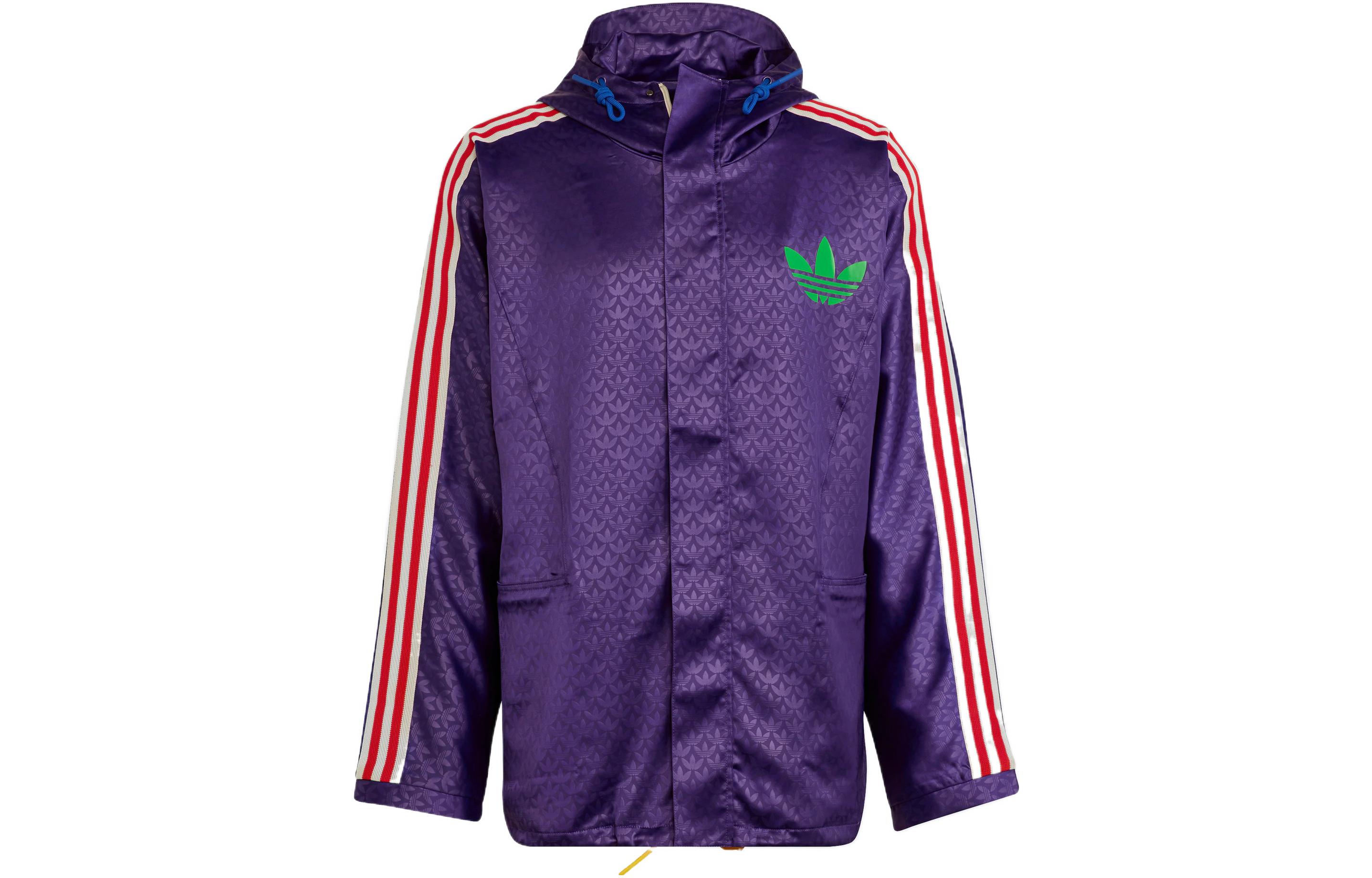 adidas Originals Heritage Now Windbreaker Logo Print Vintage Jacket Purple Men IB3441