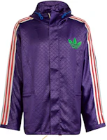 adidas Originals Heritage Now Windbreaker Logo Print Vintage Jacket Purple Men IB3441 adidas Originals Heritage Now Windbreaker Logo Print Vintage Jacket Purple Men IB3441