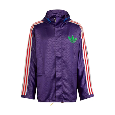 adidas Originals Heritage Now Windbreaker Logo Print Vintage Jacket Purple Men IB3441