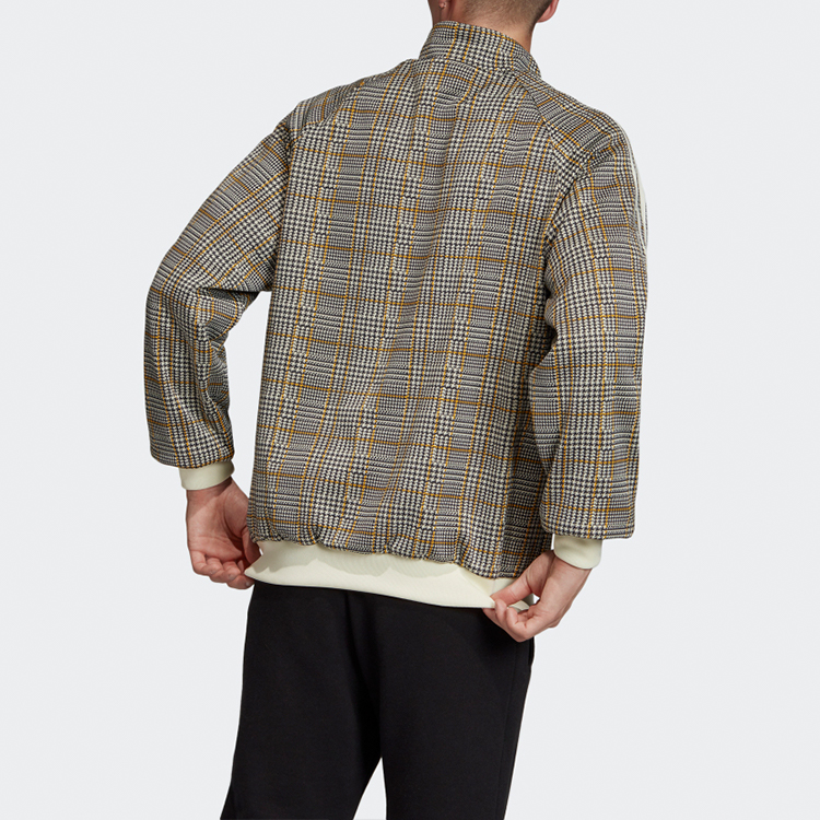Adidas Originals Houndstooth Casual Track Jacket Mens Khaki ED6131 圖 6