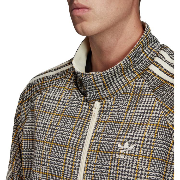 Adidas Originals Houndstooth Casual Track Jacket Mens Khaki ED6131 圖 7