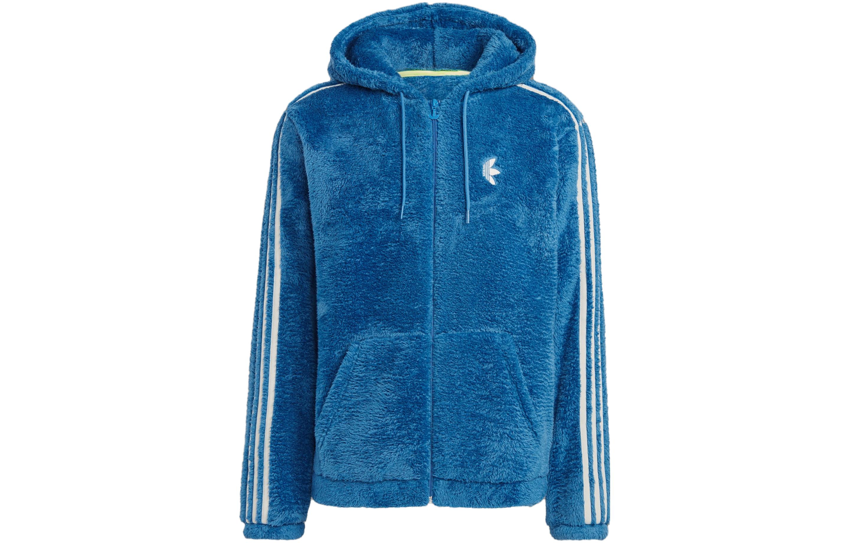 adidas Originals Indigo Logo Embroidered 3-Stripe Zip Sweatshirt IJ9087