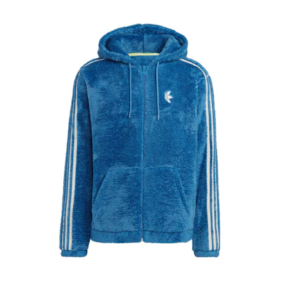 adidas Originals Indigo Logo Embroidered 3-Stripe Zip Sweatshirt IJ9087