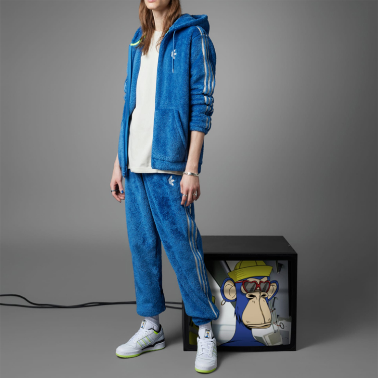 adidas Originals Indigo Logo Embroidered 3-Stripe Zip Sweatshirt IJ9087 圖 3