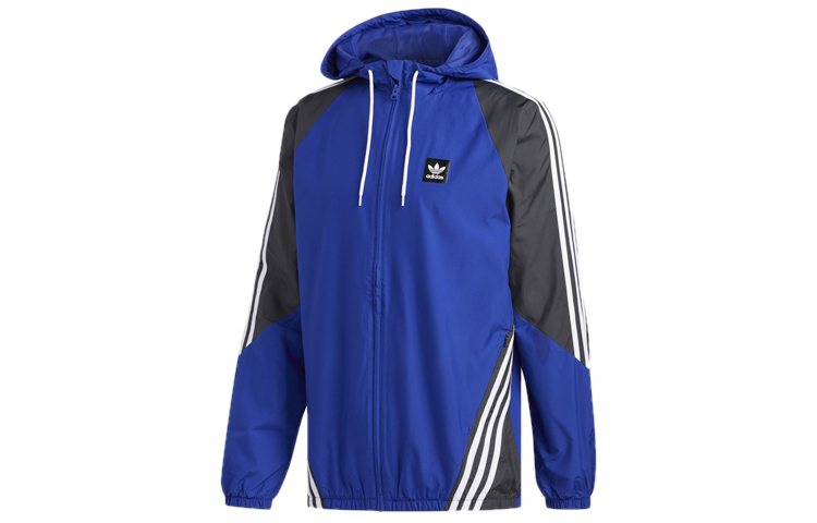 adidas Originals Insley Colorblock Logo Hoodie Jacket Blue DU8336