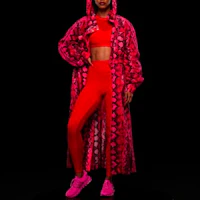 Details for adidas Originals IVY PARK Pink Longline Convertible Hoodie Jacket Unisex HM6176