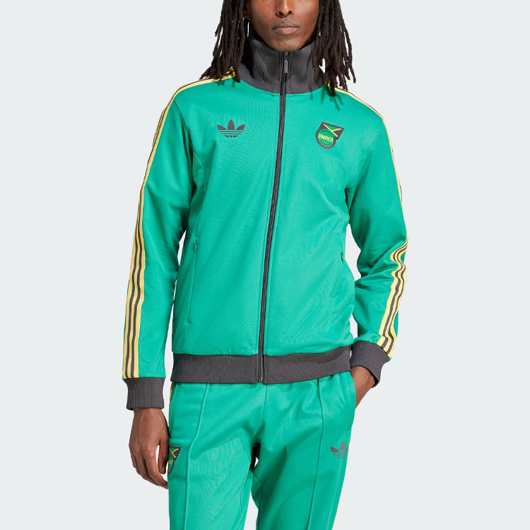 Lookbook adidas Originals Jamaica Beckenbauer Chaqueta Retro Verde Césped. IT7804