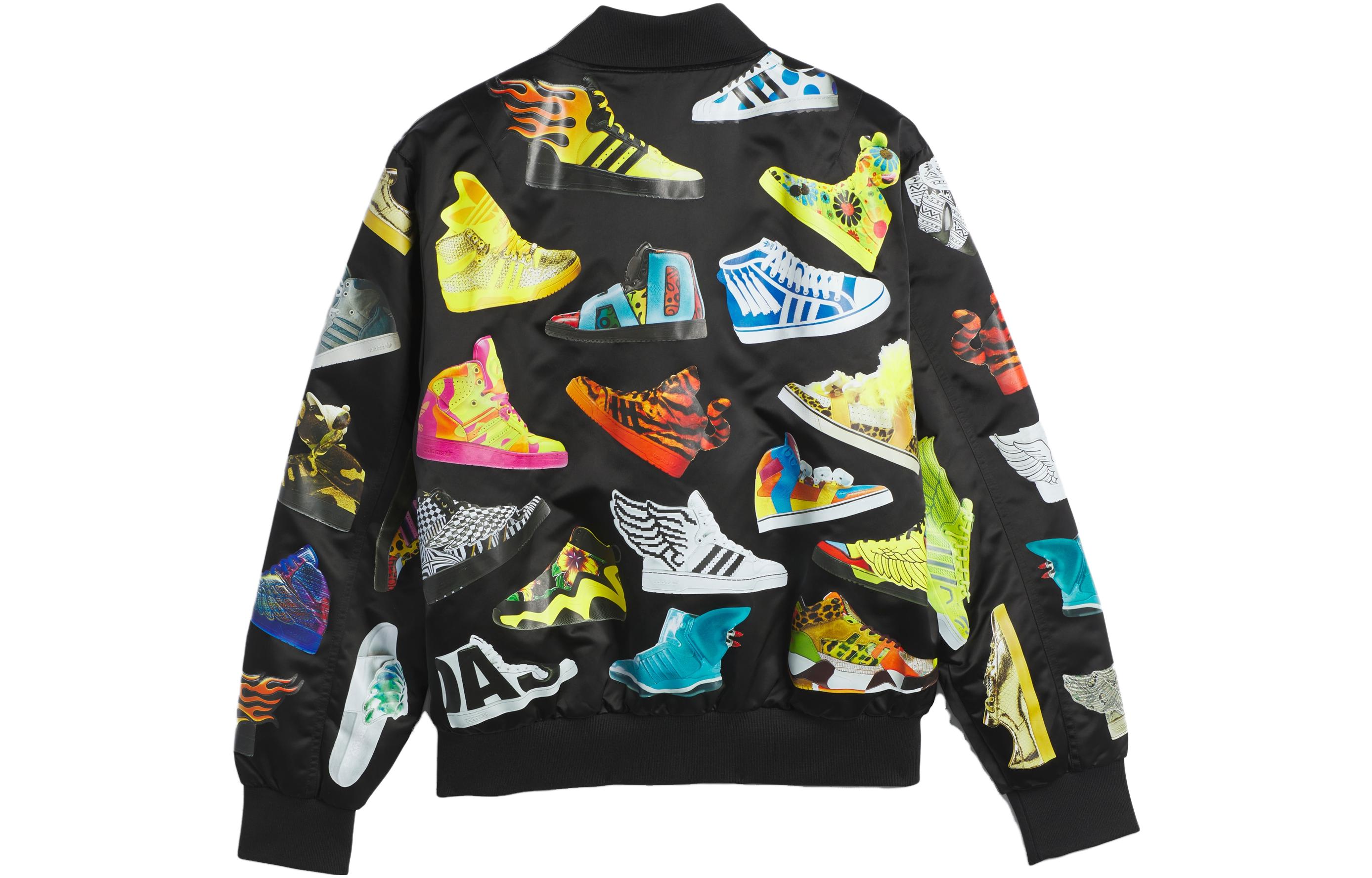 Lookbook adidas Originals Jeremy Scott 男裝黑色復刻外套及鞋款聯名款式。 IA0098