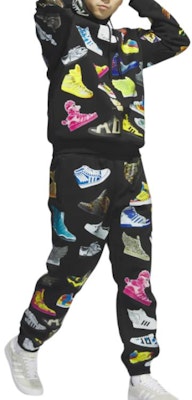 阿迪达斯Originals Jeremy Scott全印花运动裤黑色男女款 SS23档案系列 IA0096 Cheap 阿迪达斯Originals Jeremy Scott全印花运动裤黑色男女款 SS23档案系列 IA0096