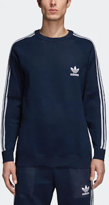 adidas Originals 針織圓領套頭衫 海軍藍 - 開學季特別版 DH5751 Shop adidas Originals 針織圓領套頭衫 海軍藍 - 開學季特別版 DH5751