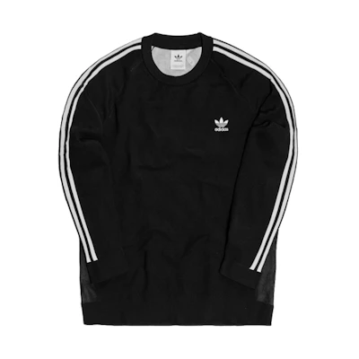 adidas Originals Knit Crew Striped Pullover Sweatshirt Black DH5754