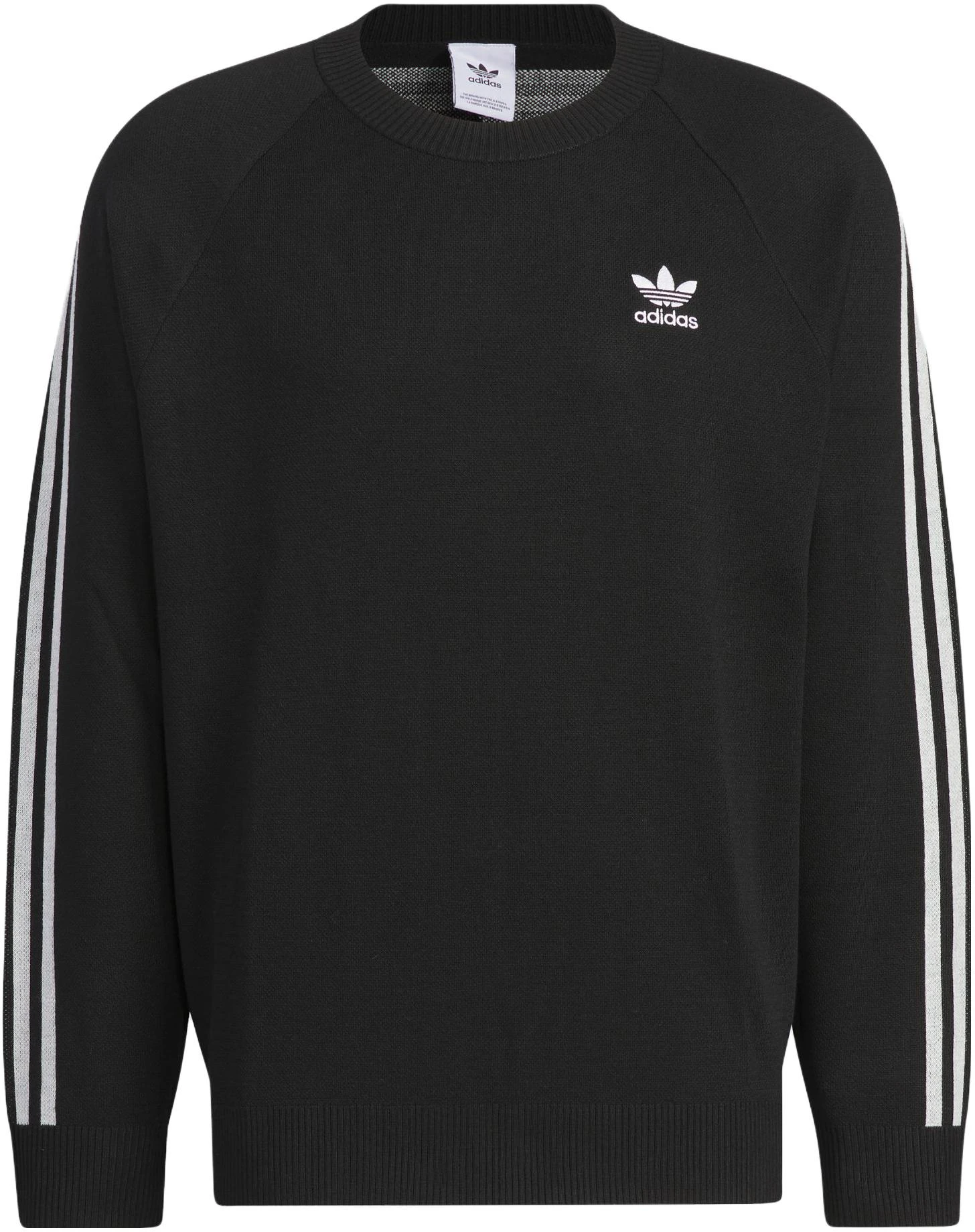 adidas-originals-knit-striped-crewneck-pullover-sweatshirt-unisex-black-ix-7817