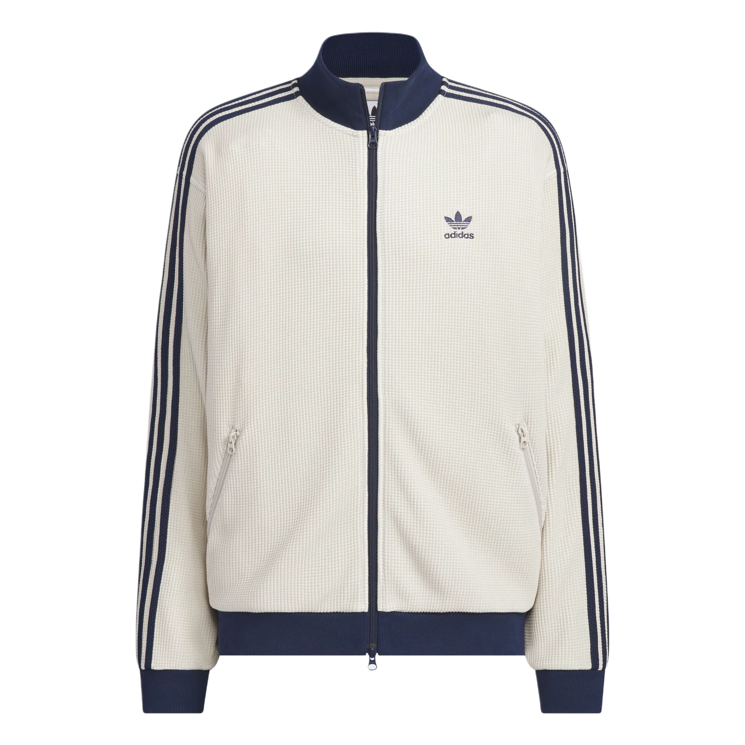 adidas Originals Knit Track Top Logo Relaxed Fit Long Sleeve Jacket - KC2618