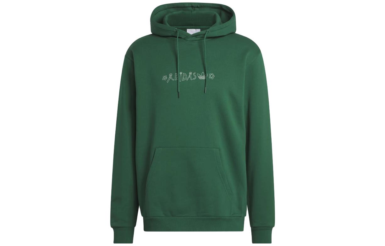 adidas Originals Lc Flower Hoodie Cartoon Logo Print Green Long Sleeve II5968