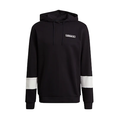 adidas Originals Letter Print Colorblock Retro Hoodie Black Style GU6976