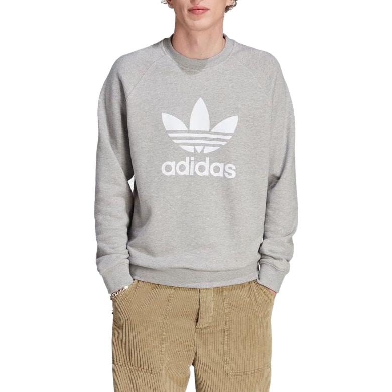 adidas Originals Letter Print Crewneck Long Sleeve Sweatshirt Men’s Grey IM4501 圖 3