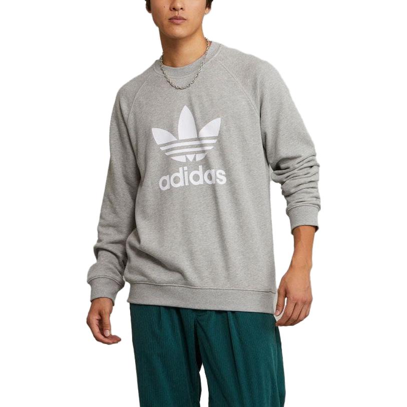 adidas Originals Letter Print Crewneck Long Sleeve Sweatshirt Men’s Grey IM4501 圖 5