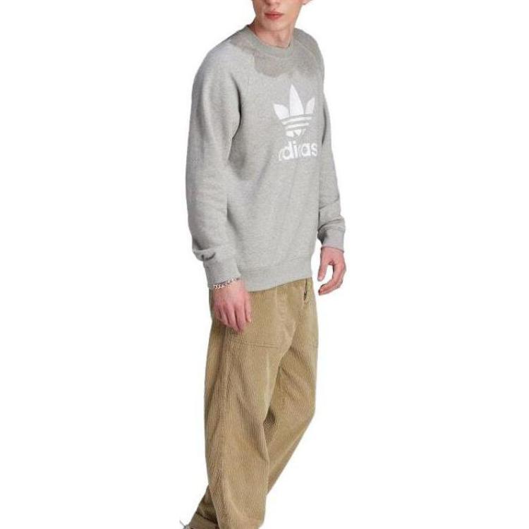 adidas Originals Letter Print Crewneck Long Sleeve Sweatshirt Men’s Grey IM4501 圖 7